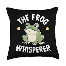 The Frog Whisperer Cute Bullfrog Graphic Boys Girls Kids Throw Pillow