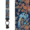 Birds of Prosperity Silk Button End Braces - Colour: Black