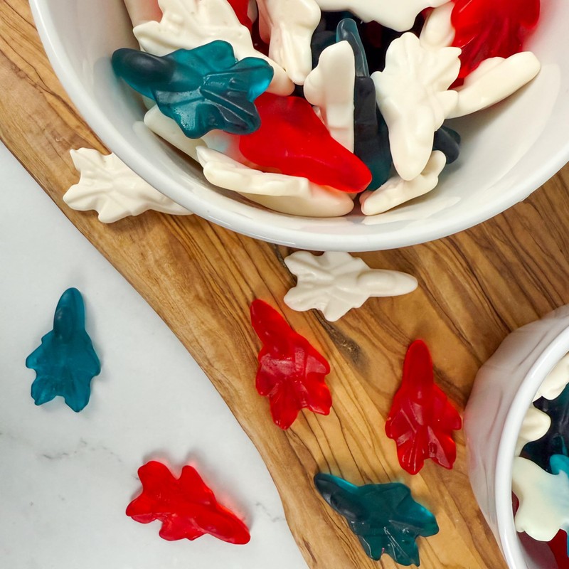 Red, White & Blue Candy Airplane Gummies, 1 Pound Bulk