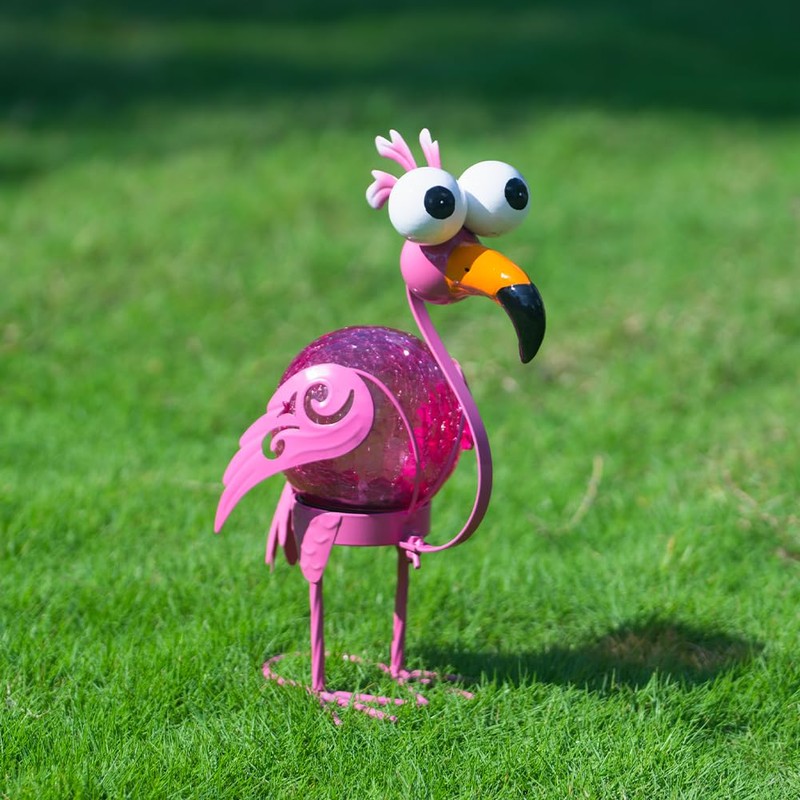 YELENEW Flamingo Solar Lights Outdoor,Pink Flamingos for Yard Outside Decor