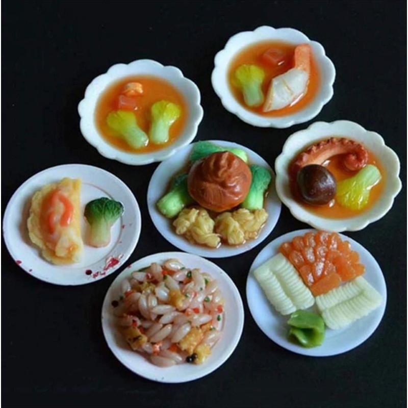 tomtask Dollhouse Miniature Plastic Plates Plates Plates Set of 33