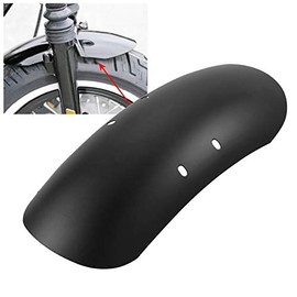 NATGIC 1PC Motorcycle Metal Iron Short 13 5/8" Front Fender Mudguard for Harley Davidson Forty-Eight XL1200X 2010-2017 (Black)