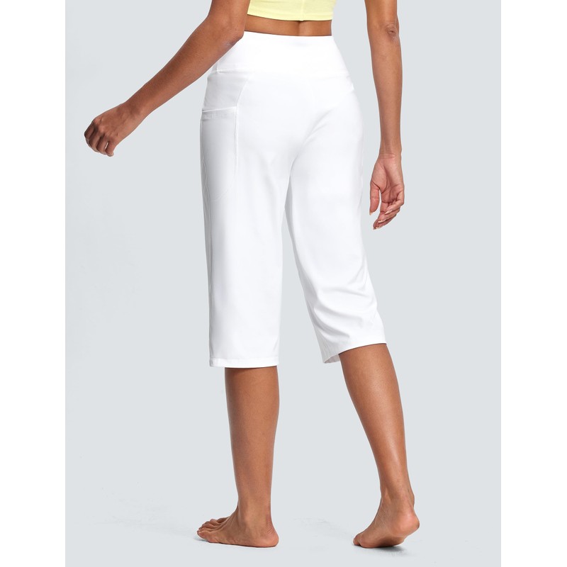 ISEEGZ Capri Pants for Women High Waist with Pockets Tummy