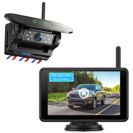 eRapta Magnetic Solar Wireless Backup Camera: HD1080P 5” Touchscreen Portable with DVR, BSD, 1-Min Install-Free IR Night Vision Hitch Backup Camera for Trailer/Truck/Small RV/Camper/Tractor-AWTCM501