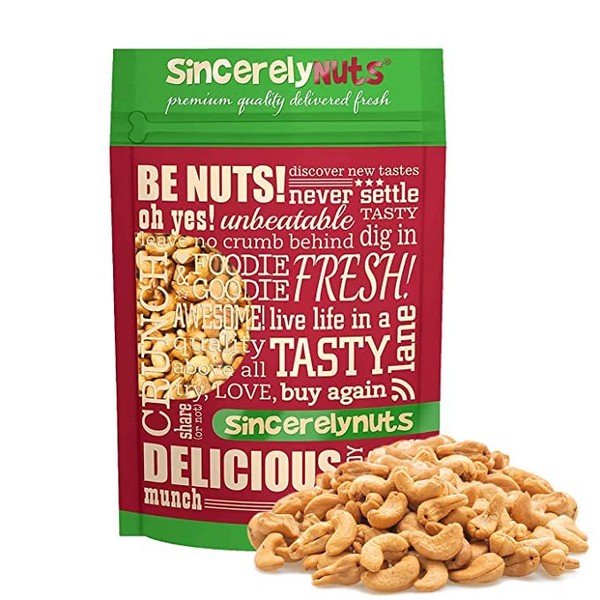 Sincerely Nuts – Whole Cashews Roasted and Salted | Five Lb. Bag | Deluxe Kosher Snack Food | Healthy Source of Protein, Vitamin & Mineral Nutritional Content | Gourmet Quality Vegan Cashew Nut