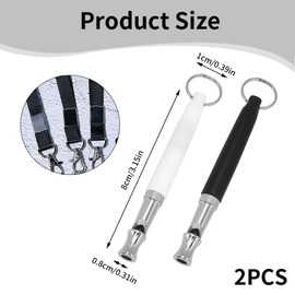 2 Stück Hundepfeife Rütter Rückruf,Hundepfeife Hochfrequenz Lautlos,Erziehungshilfen für Hunde Pfeifen,Hundepfeifen Armband,Trillerpfeife Hund,Metall Dog Whistle mit Schlüsselband(Schwarz und Weiß)