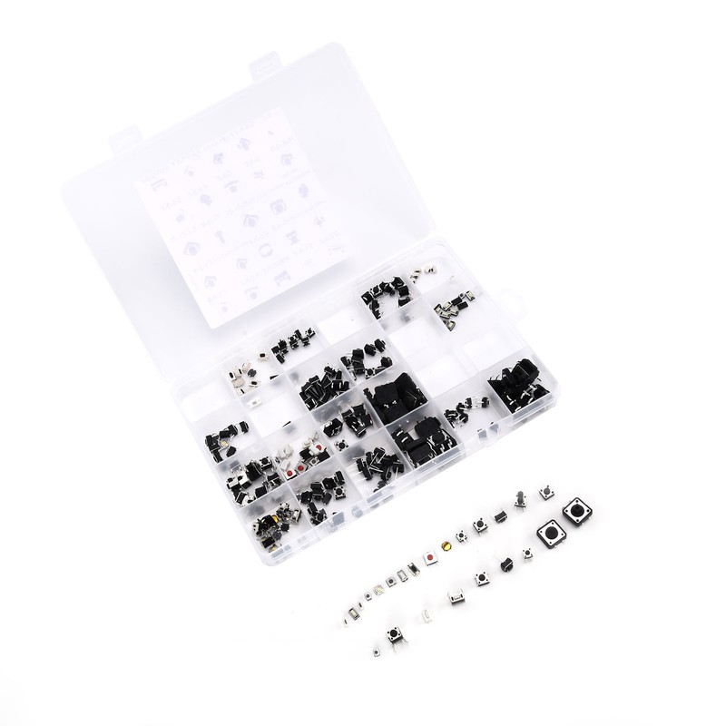 250pcs Tact Push Switch Micro Combination Kit 25 Values Boxed