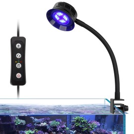 hygger Clip On Sea Water LED Lighting, 30 W Saltwater Aquarium LED Light, Full Spectrum Aquarium Light LED Reef Saltwater with Adjustable Brightness, 3 Time Settings for Coral Marine Tank