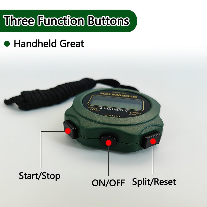 MUSHPORT Stopwatch Timer Only Stopwatch with ON/Off, Silent Stopwatch Simple