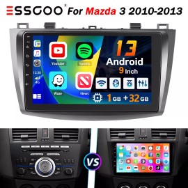 ESSGOO Apple Carplay For Mazda 3 2010-2013 Android 13 Car Stereo Radio GPS BT WIFI 32G