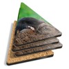 4 x Triangle Coasters - Black Mole Wildlife Animal Cork