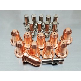 PlasmaDyn 85392 - 20A Tips + Electrodes For FORNEY®  Easy Weld 20 P 251 20P Plasma Cutter - 5 x Nozzles 20A 5 x Electrodes, New