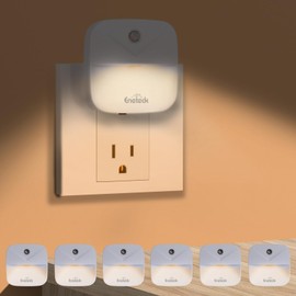 Eneteck Night Light, LED Night Lights Plug into Wall, Dusk to Dawn Sensing Nightlights, No Glaring Plug in Night Light for Kids Navigating in Bathroom, Kitchen, Hallway, 6 Pack, Warm Light