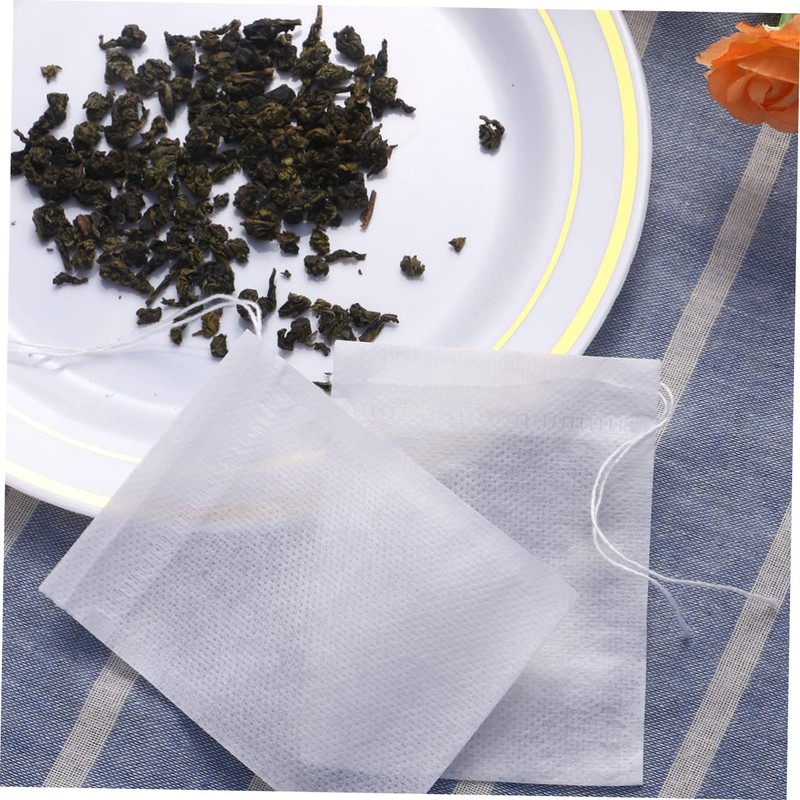 Mikinona 100 Empty Drawstring Tea Filter Bags 70x90mm Non-Woven for