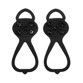 Milaloko 1 Pair (Kids Size) Crampons,Traction Cleats,Spike for Winter Walking Safety,Shoe Grips on Ice、Snow for Children Girls and Boys (Black)