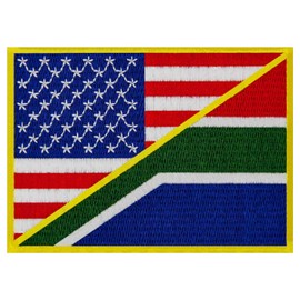 EmbTao USA American United States Flag and South Africa Flag Patch Embroidered Badge Biker Applique Iron On Sew On Emblem