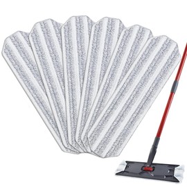 Yicotira Mop Pads Replacements Compatible with Vileda H2prO Flat Mop System, Replace Mop Heads for Vileda Mop, Machine Washable Reusable Microfiber Pad Refills for Floor Cleaning (6 Pack)