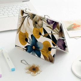 MAYCARI Acrylic Photo Album for 50 Photos Slip-in Album 10 x 15 cm Children Cover with Flower Motif Gifts for Girls