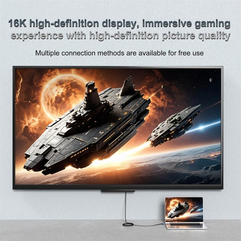 Right Angled 16K 8K UHD HDMI 2.2 Version 96Gbps Cable
