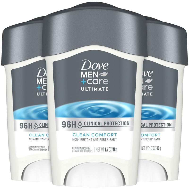 Dove Men+Care Deodorant, 96H Clinical Protection Antiperspirant, Clean Comfort 3-Pack