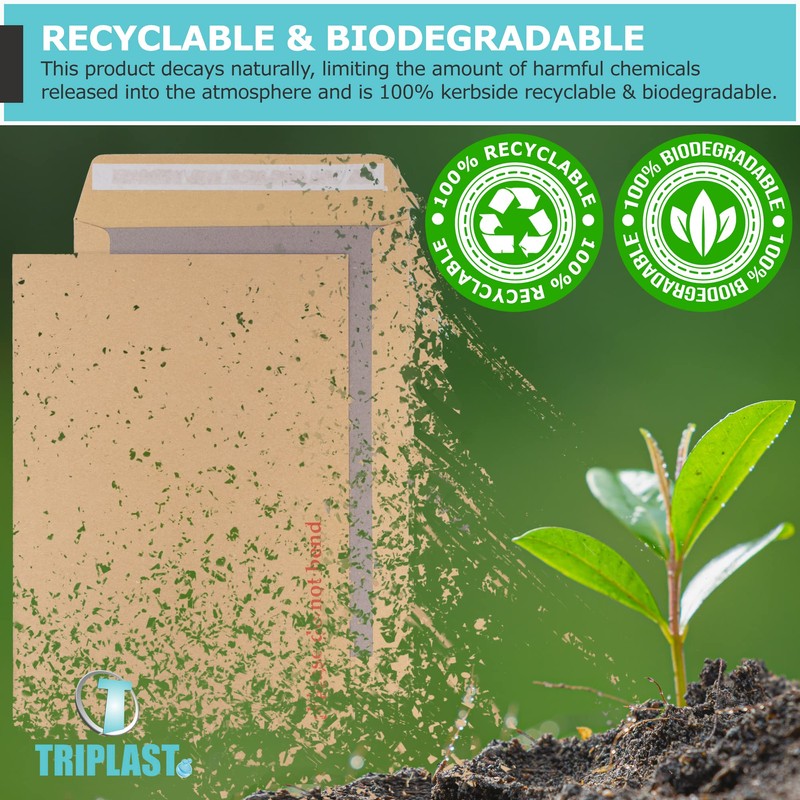 Triplast 10 x A4 C4 Manilla Hard Board Back Envelopes