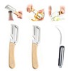 Premium Vegetable Peeler with Wooden Handle and Bottle Openerand Fish-Scaler