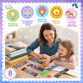 Gifts for 5 6 7 8 9 10 Year Old Girls:Diamond Art Bookmark Arts and Crafts Kits for Kids Age 6-12 Diamond Painting Kit Girl Birthday Presents Personalised Ideas Toys for 5-6-7-8-9 Years Old Girls Boys