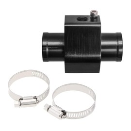 1 PC Black Aluminum Water Temp Meter Temperature Gauge Joint Pipe Radiator Sensor Adaptor with Hose Clamps (26MM)