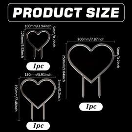 FINGERINSPIRE 3Pcs Heart Trellis for Potted Plants 3Sizes Acrylic Trellis for Climbing Plants Heart Shape Plant Supports for Vines Hoya Topiary Plant Frames for Pothos Monstera Philodendrons Dischidia