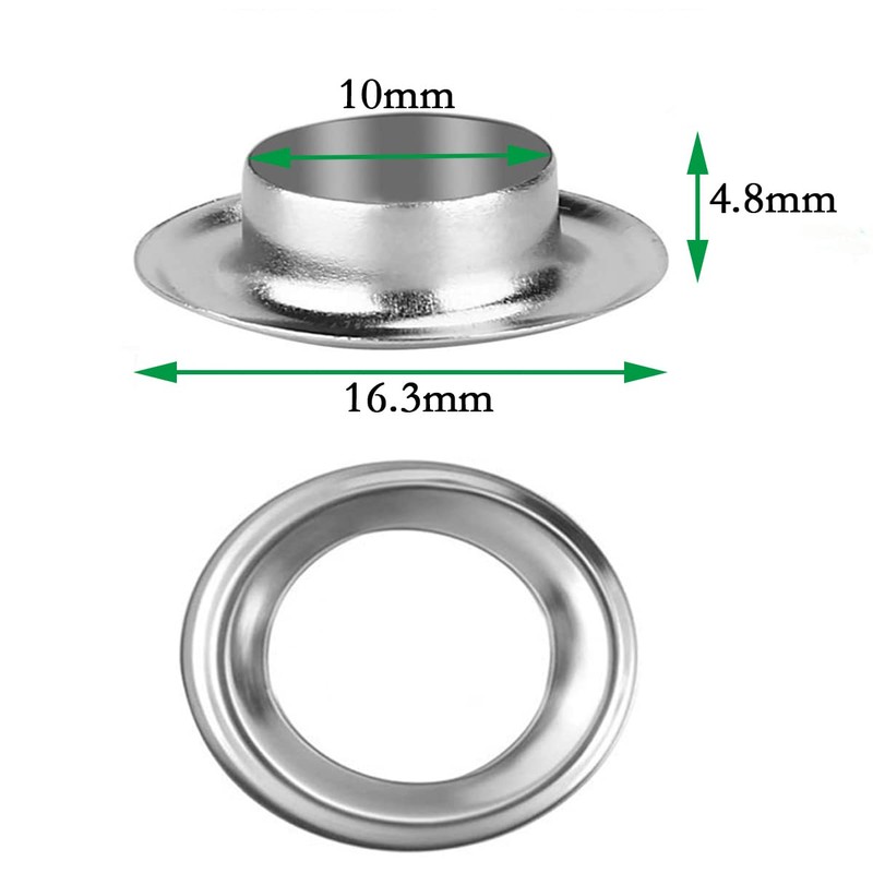 Eyelet Set with Tool Silver Diameter 10 mm Eyelet Pliers