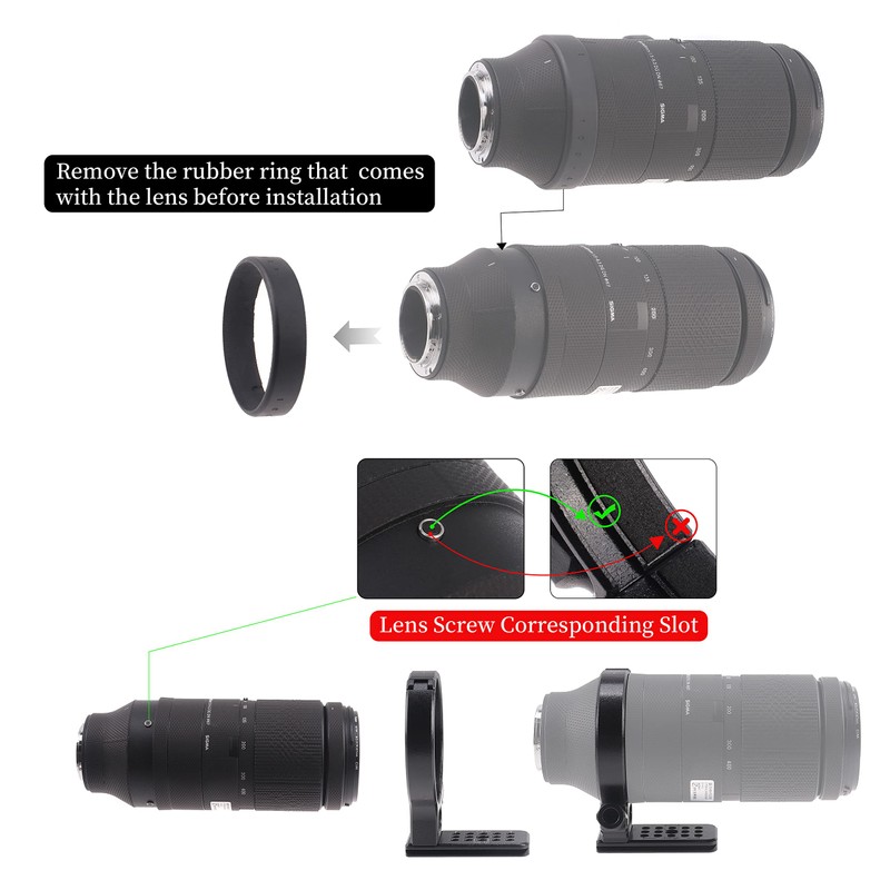 Hersmay Tripod Collar Mount Ring for Sigma 100-400 F5-6.3 DG