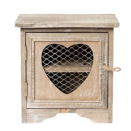 Clayre & Eef - Scatola Porta Uova c/ Cuore 19x19x14cm Legno naturale