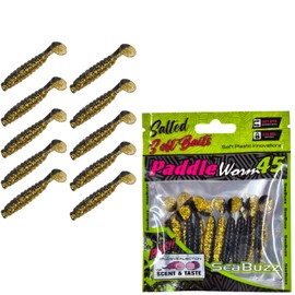 SEABUZZ Rubber Fish Fishing Lure Set Paddle Worm 5 Pieces x 45 mm - Pike Trout Perch Rubber Bait - Catfish & Zander Artificial Bait - Predator Fish Fishing Set - Freshwater and Saltwater Fishing