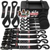 Motorcycle Ratchet Tie Down Straps with Soft Loops - Vehiclex