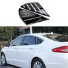 ruihe 2pc Shiny Black Rear Quarter Panel Window Side Louvers