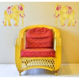 Indian Elephant Stencil Reusable Asian Wild Animals - Template on Paper Projects Scrapbook Diary Walls Floors Fabric Furniture Glass Wood etc, m