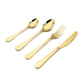 VIVANI Gold Silverware Set for 4, 16-Piece Stainless Steel Flatware, Gold Utensils, Cutlery With Knife Spoons and Forks for Home Restaurant, Dishwasher Safe