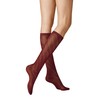 KUNERT Women's Diagonal Crochet Fashion Knee Socks, Wine 1543