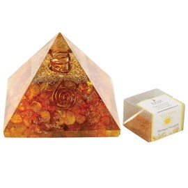 SOUL STICKS Orgonite Crystal Pyramid | EMF Protection Orgone Generator Energy Cleanser Reiki Healing | Space Clearing for Positive Energy (Citrine, 60mm)
