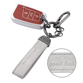 OATSBASF Leder Auto Schlüsselanhänger für Auto, Motorrad, SUV, Truck, Unisex-Autoschlüsselanhänger für Männer und Frauen, Familiengeschenke Autozubehör (Hellgrau)