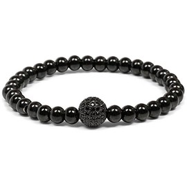 styleBREAKER Ball Bracelet with Rhinestones Jewellery Charm, Elastic Band, Women's 05040147, Metal