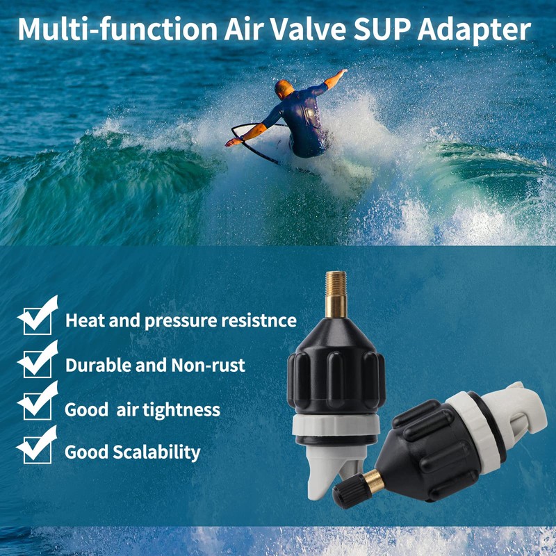 WOUMON SUP Pump Adapters,Air Valve Converter,Multifunction Air Valve Attachment for