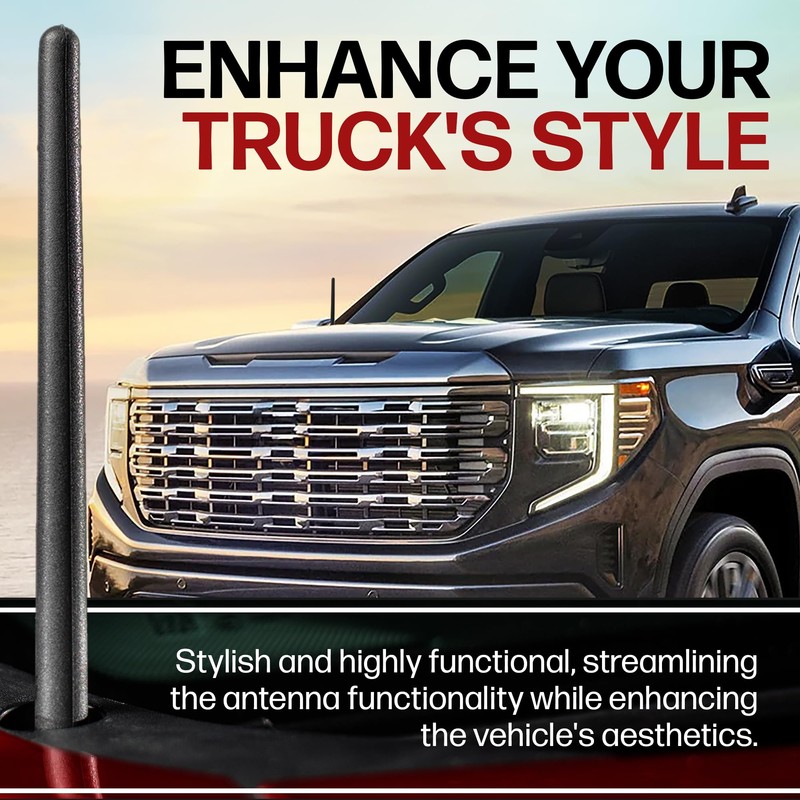 AntennaMastsRus Short Rubber Antenna for GMC Sierra 1500 (2006-2026) -