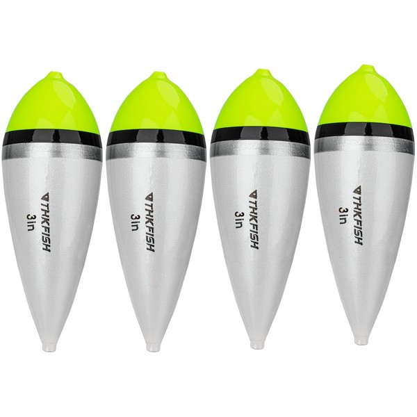 THKFISH Slip Floats, 4 Pieces Balsa Wood Fishing Floats Set,