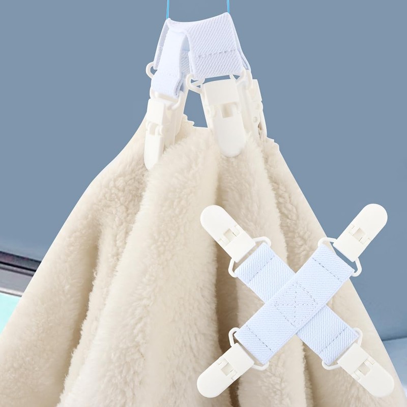 2-Piece Bed Sheet Detangler Clips – Stop Laundry Tangles &