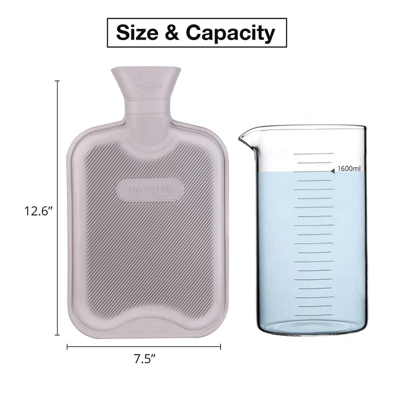 HomeTop Premium Classic Rubber Hot or Cold Water Bottle with