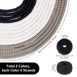 PH PandaHall 1360 abalorio Heishi, abalorio de arcilla de 6 x 3 mm de grosor, abalorio de arcilla polimérica, abalorio redondas planas para hacer joyas, collar de pulsera de amistad de Hawaii, 12