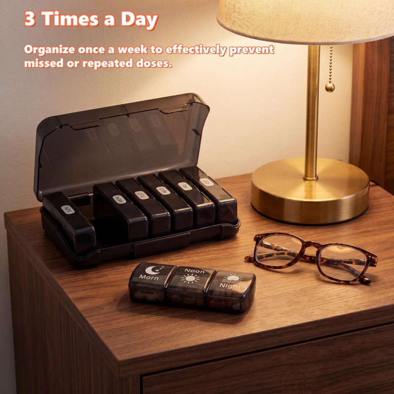 Extra Large Weekly Pill Organizer 3 Times a Day,AP PM