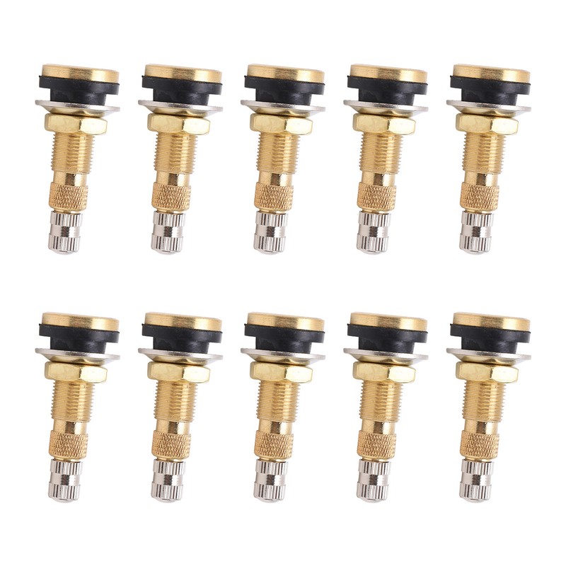 10pcs Air Liquid Tubeless Tire Valve Stem Brass 1 7/8in