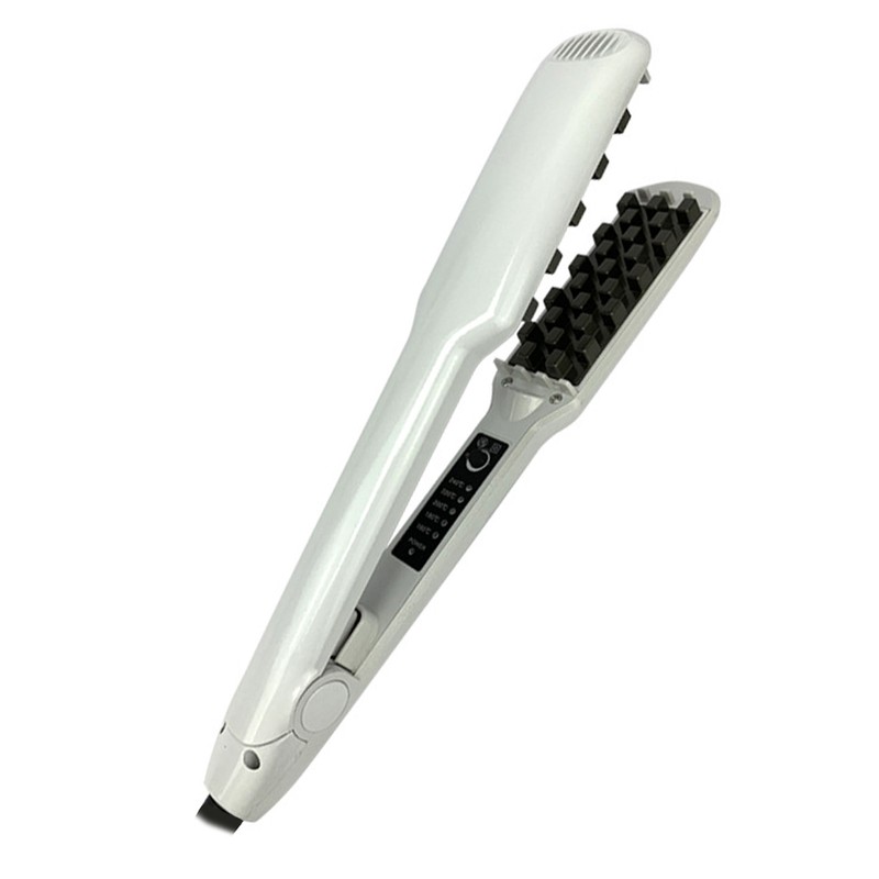 Volumizing Hair Iron Straightener Grid Hair Crimper Curling Dual Use
